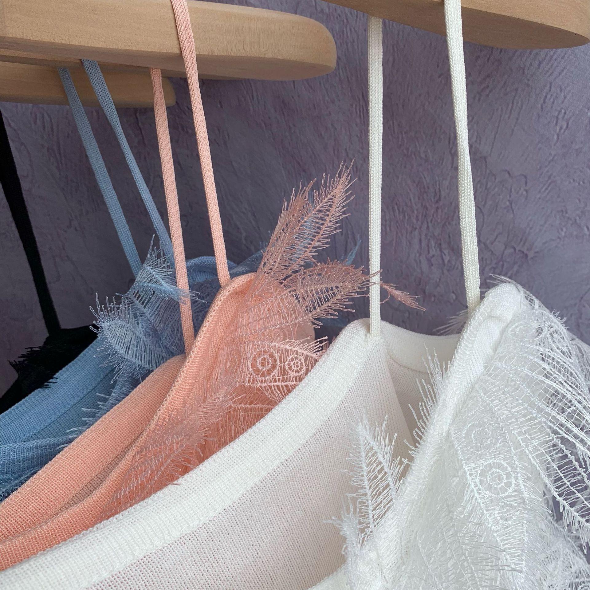 Z-3-30-1  蕾丝羽毛吊带背心 (4)