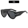 Nuevas gafas de sol estilo aviador de montura grande europeas y americanas, gafas de sol ovaladas con forma de T Y2K para chicas a la moda, gafas casuales populares de celebridades de internet para mujeres