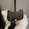 Bolsa de viagem com estampa de leopardo ocidental feminina 2025, nova moda europeia e americana, bolsa feminina com design de nicho, bolsa de ombro simples com axila