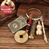 Doce Llaveros de Latón del Zodiaco, Colgantes de Calabaza y Torre Wenchang, Llaveros de Coche para Hombres y Mujeres, Accesorios de Estilo Chino Retro