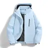 Jaqueta de inverno acolchoada e espessa Enbu masculina, estilo unissex, quente e resistente ao frio, adequada para homens e mulheres.