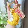 Llavero de lana con colgante de conejo lunar tejido a mano para el Festival del Medio Otoño. Adorno colgante para bolso. Regalo de paz y alegría.
