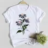 Camiseta de Manga Corta con Estampado de Flores Nuevo 2025 para Mujer, Top Casual de Manga Corta