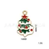 Componentes de brinco, pulseira, pingente e acessório DIY de liga metálica com design de Papai Noel, rena, árvore e floco de neve com efeito de gota de óleo, estilo cartoon, transfronteiriço