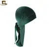 Sombrero de Pirata de Terciopelo Suave Cosido con Cola Larga Capa Larga con Serpentina Gorra Gorra Baotou Durag