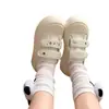Zapatillas Blancas de Velcro para Mujer Primavera 2026 Nuevas Transpirables que Aumentan la Altura Suela Gruesa Versátiles Blancas Casuales Deportivas de Lona