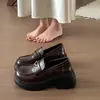 Zapatos Loafer de Mujer para Otoño 2026, Estilo Británico, Nuevos Zapatos Universitarios con Suela Gruesa y Slip-On, Tacón Grueso