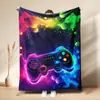 Manta Estilo Neón de Esports Transfronteriza Mando de Juego Manta de Siesta para Niños Juego Sala de Juegos Manta de Franela