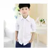 Camisa Infantil Branca Manga Longa Renda Gola Redonda Primavera & Outono Versátil Crianças Médias e Grandes Uniforme Escolar Camisa para Meninas