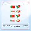 Bandera de Portugal Calcomanías de Tatuaje Coloridas Maquillaje Calcomanías para la Cara Pintadas Impermeables Larga Duración Calcomanías para la Cara para Niños Brazo No Tóxico