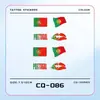 Adesivos de Tatuagem Coloridos da Bandeira de Portugal Adesivos para Rosto Maquiagem Impermeáveis Longa Duração Adesivos para Rosto de Crianças Braço Não Tóxicos