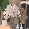 Ropa para niños Otoño 2024 Nuevo estilo coreano camisa chaleco traje pantalones casuales para niños traje de tres piezas de moda
