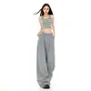 Pantalones Casuales de Moda Nuevos Verano 2026, Pierna Ancha Estilo Americano, Cintura Alta, Corte Holgado, Adelgazante, Plisados con Adorno de Encaje Pequeño, Disponibles al por Mayor