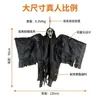 Decoração de Halloween fantasma pendurado, pingente de morcego de terror para jardim estilo europeu e americano, adereços de decoração de local, cabide de porta de fantasma grande