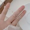 Pulseira de Prata Esterlina S925 Feminina Fashion Simples Corrente de Camada Dupla Estilo Mori Artística Versátil Joia de Mão Ajustável