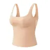 8878 Sutiã Calcinha Feminino Sem Costura Cor Nude com Alças Largas no Ombro e Lindo Design nas Costas, Copo Fixo Estilo Manga Quente, Não Precisa de Sutiã