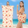 Toalla de Playa Plegable Bolsa de Almacenamiento Portátil Dos en Uno Bolso de Hombro para Viajes al Aire Libre Toalla para Vacaciones en la Costa Surf