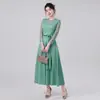 Vestido Elegante de Manga Longa para Mulheres 2026 Novo Estilo Diário para o Trabalho Vestido Emagrecedor Fornecimento Transfronteiriço Sudeste Asiático