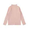 Camiseta Básica de Punto Ajustada de Cuello Semi-Alto para Niñas Wulibu Yiyi, Top Cálido Casual de Invierno Amigable con la Piel que Protege el Cuello para Niños