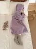 Aimobeibei 2025 Invierno Niños Cálido Grueso Felpa Color Sólido Ropa de Casa Niños y Niñas Polar de Coral Dibujos Animados Bata de Baño