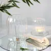 Portavelas de Vidrio Estilo Chino con Cubierta de Vidrio a Prueba de Viento, Decoración del Hogar de Aromaterapia de Lujo Ligero, Base de Vela para Decoración de Sala de Té con Incienso Zen