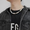 Nuevo diseño simple collar de perlas de espinas frías hip hop moderno moda masculina accesorios para estudiantes cadena de clavícula al por mayor