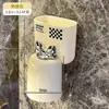 Portacepillos de dientes de estilo crema para montar en la pared sin taladrar, con vaso para enjuague bucal, cepillo de dientes y almacenamiento de pasta de dientes