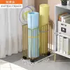 Cesta de Almacenamiento para Esterillas de Yoga con Ruedas, Estante de Almacenamiento para Equipos Deportivos y de Fitness, Estante de Almacenamiento para Mancuernas, Raqueta de Bádminton, Estante de Almacenamiento para Baloncesto