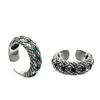 Anillo Nuevo Plateado Incrustado con Circonita Apertura Anillo Retro Viejo Anillo de Moda Tendencia Venta Directa de Fábrica
