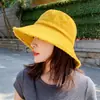 Sombrero de Pescador para Mujer Verano Mezclilla Lavable Borde Crudo Desgastado Estilo Coreano Moderno Favorecedor para la Cara Cara Redonda Pequeña Sombrero de Sol Adecuado