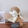Sombrero de Pescador de Moda para Mujer Estilo Hepburn con Cinta de Lazo de Satén, Elegante y Versátil Sombrero de Sol Tipo Cubo para Verano