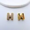 Colgante Letra del Alfabeto Inglés 26 Circonita Chapado en Oro DIY Hecho a Mano Joyería para Orejas Pendientes Collar Pulsera Accesorios Material