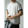 [Liquidação/Sem Trocas ou Devoluções] Camiseta Casual Versátil de Manga Curta em Camada de Ar Modal