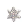 Broche de Copo de Nieve Navideño de Moda corsage de personalidad y temperamento pasador anti-luz pasador de cuello de diamante accesorios para traje y camisa