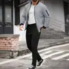 Amazon Transfronterizo Invierno Nuevo para Hombre Cardigan de Waffle con Cuello Alto Bolsillo Cremallera Chaqueta Engrosada Traje Casual