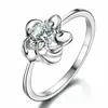 Versión coreana del anillo de ciruela completa más vendido para mujer, circonita plateada, anillo para pareja/novias, regalo de cumpleaños, una generación de cabello