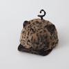 Chapéu de Bebê da Moda para 1-3 Anos, Boné de Baseball Infantil para Outono e Inverno com Cauda Estampada de Leopardo, Aba Macia Fofa, Gorro Quente Bico de Pato