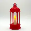 Festival de Mediados de Otoño Pequeño Regalo Linterna de Viento Hexagonal Decoración con Vela Electrónica Decoración de Ventana Linterna de Viento LED Retro Luz de Vela