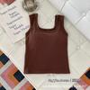 Camisola de cuello cuadrado de terciopelo cálido para otoño e invierno, chaleco cálido para mujer con almohadilla para el pecho, top con cuello en U, ropa interior cómoda por dentro y por fuera para mujer