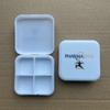 Caja de medicamentos de cuatro compartimentos imprimible y conveniente para el mercado europeo, caja de medicamentos de cuatro compartimentos con tapa abatible, caja de medicamentos de cuatro compartimentos con tapa abatible, caja de medicamentos de cuatro compartimentos