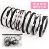 Novo conjunto de tiara colorida de nylon estilo coreano, elástico para cabelo, prendedor de cabelo, adorno de cabeça, corda de cabelo trançada, acessórios de cabelo versáteis