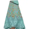 Vestido Étnico Africano de Renda Voile Suíço Floral Vintage Tecido Floral Bordado Renda Voile Suíço