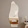 Pegatina de Pared Espejo Suave Acrílico Autoadhesiva Espejo de Cuerpo Entero para Vestidor Espejo para Ropa Pegatina Oso Pequeño Nube Superficie de Espejo Pasta de Pared