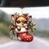 Navidad 2D Nuevo Lindo Ciervo Regalo de Vacaciones Colgante Transfronterizo Acrílico Plano Decoración Espejo Retrovisor Coche