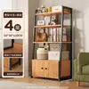 Estantería de Piso de Múltiples Niveles con Puerta de Gabinete Estante de Exhibición de Almacenamiento Gabinete Doméstico Estante Trapezoidal Multifuncional