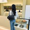 Bolsa Quadrada Pequena Portátil para Trabalho Moda Coreana Elegante Simples Duas Peças Acolchoada Malha Grande Bolsa de Ombro Feminina