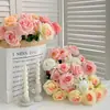 Flores Artificiais Rosa Gelo Triturado Estilo Ins Atacado Rosas Azuis Decoração de Sala de Estar Dia dos Namorados Flores Falsas Arranjo de Cena para Salão de Casamento