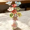 Flores de Cerámica de Jingdezhen Flores de Simulación Hechos a Mano a Alta Temperatura Flores Preservadas Adornos Decorativos Jarrones Ramos Regalos del Día de la Madre