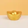 Adorno Qi Qi Fortuna Yuanbao Artesanía de Resina Yuanbao Realista de Oro Sólido Decoración Regalo