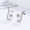 Pendientes de circonita con arco geométrico para mujer, plata de ley 925, diseño sencillo de nicho, estilo frío, joyería de alta calidad.